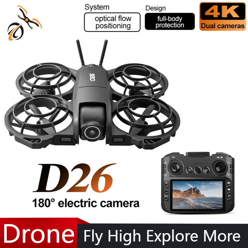Drone D26 4K Aerial HD 180 °   - Drone Gimbal ulasan dan harga